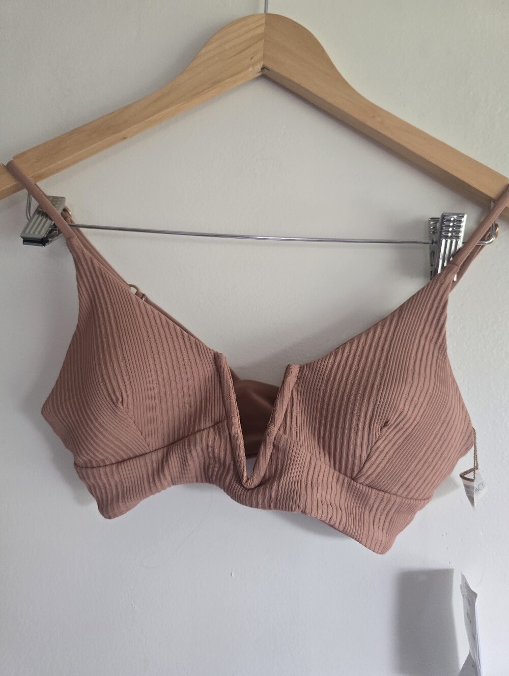 NWT! L*Space, Ribbed Siren Swim Top, Putty, MSRP $110 - Picture 3 of 6